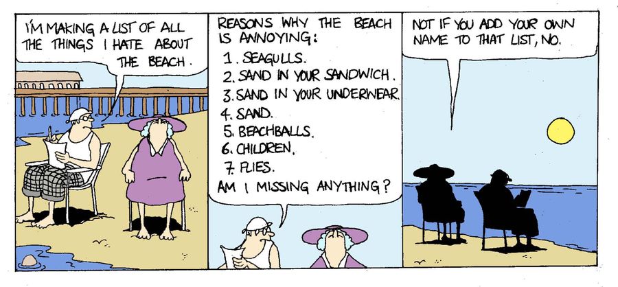 Annoying things about the beach.
