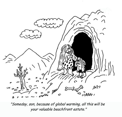 "Someday, son, because of global warming, all this will be your valuable beachfront estate."
