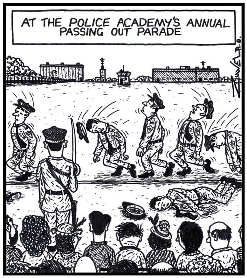 At the Police Academy's annual Passing out parade.