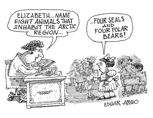 'Elizabeth...name eight animals that inhabit the arctic region...'