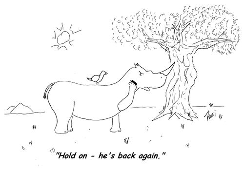 'Hold on, he's back again.'
