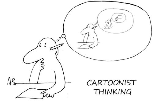 'Cartoonist thinking'