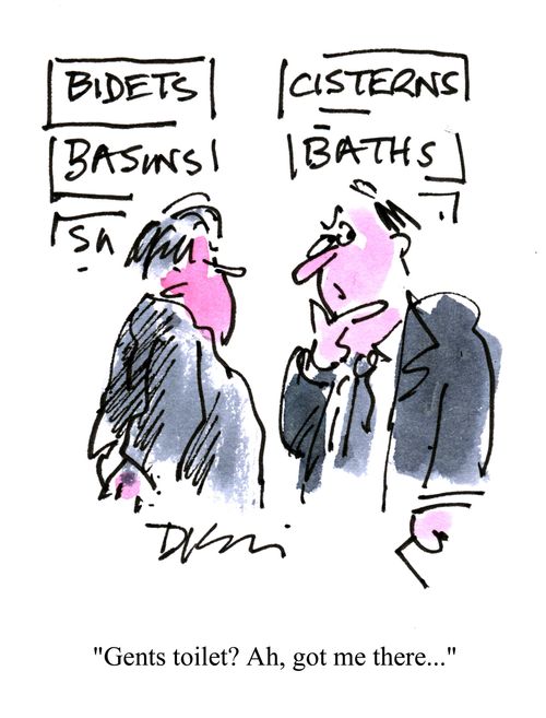 'Gents toilet? Ah, got me there...'