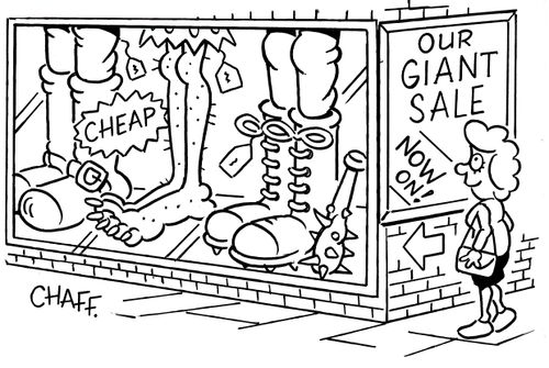 'Our giant sale now on!'