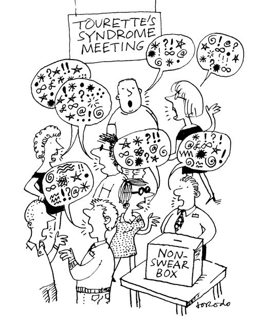 Tourette's Syndrome meeting with non-swear box.