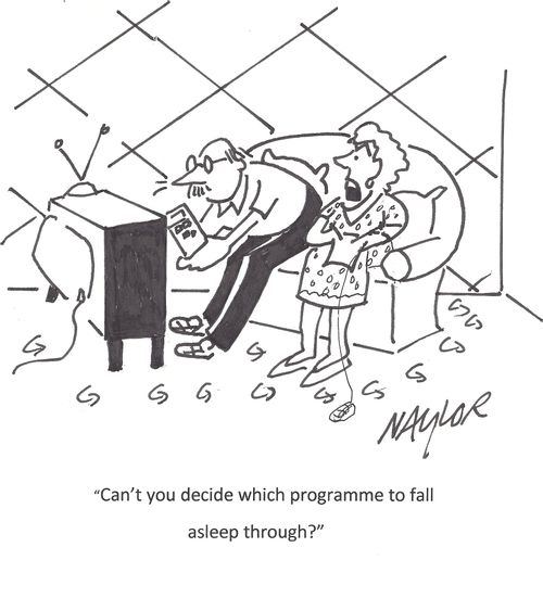 'Can't you decide which programme to fall asleep through?'