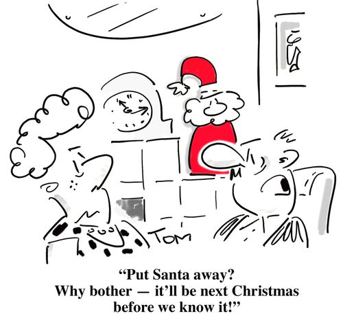'Put Santa away? Why bother - it'll be next Christmas before we know it!'
