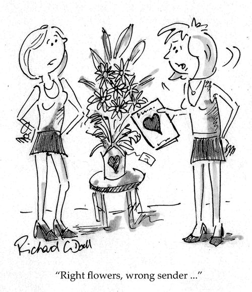'Right flowers, wrong sender ...'