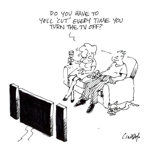 'Do you have to yell 'cut' every time you turn the TV off?'