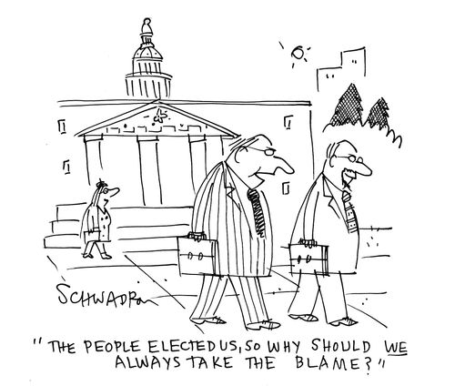 'The people elected us, so why should we always take the blame?'