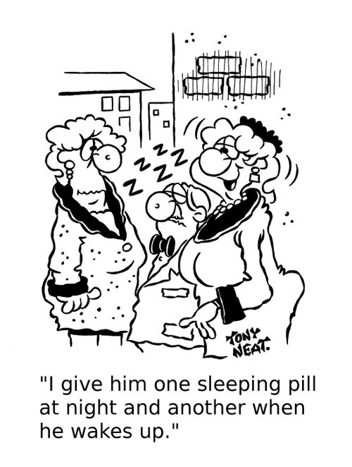 'I give him one sleeping pill at night and another when he wakes up.'