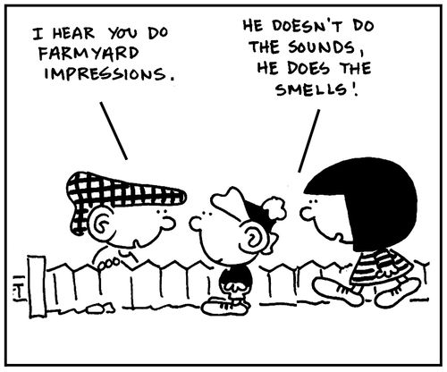 'He doesn't do the sounds, he does the smells.'