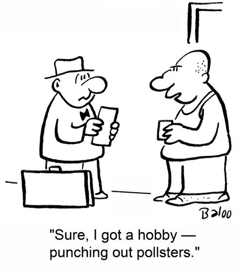 'Sure, I got a hobby -- punching out pollsters.'