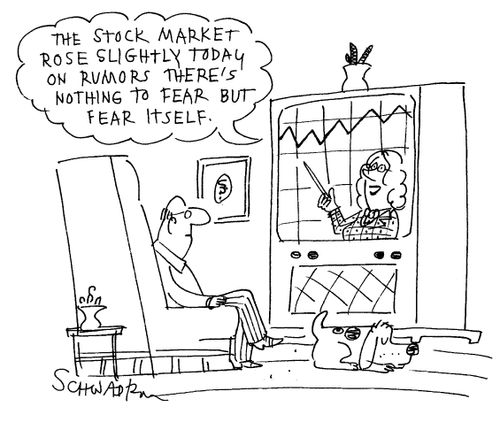 The stock market rose slightly today on rumours. There's nothing to fear but fear itself.