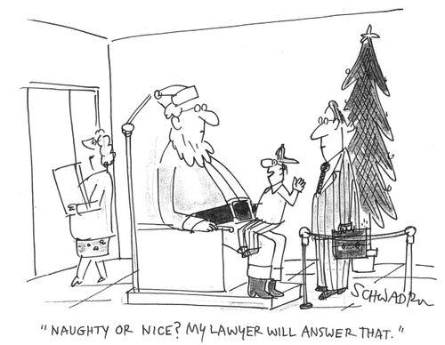 'Naughty or nice? My lawyer will answer that.'