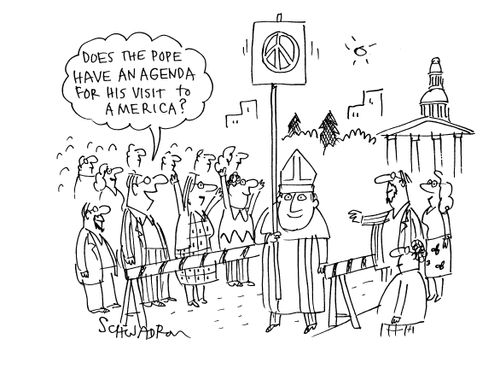 'Does the pope have an agenda for his visit to America?'