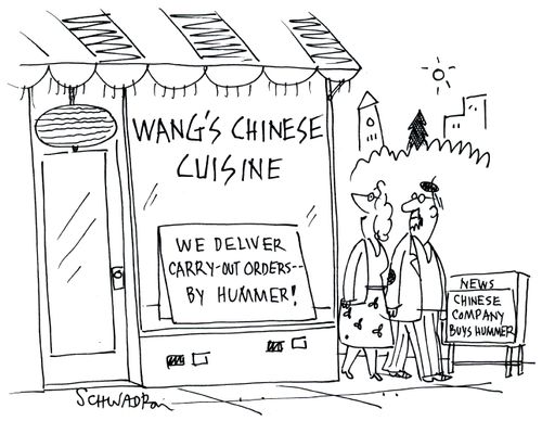'Wang's Chinese Cuisine - We deliver carry-out orders by hummer!'
