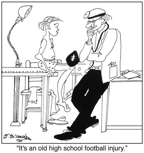 'It's an old high school football injury.'