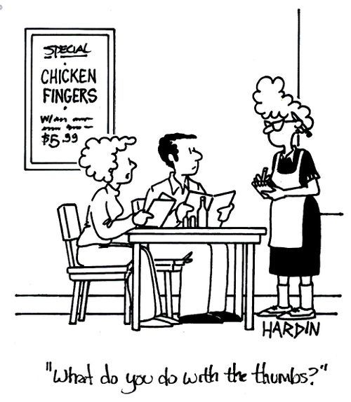 'What do you do with the thumbs?'