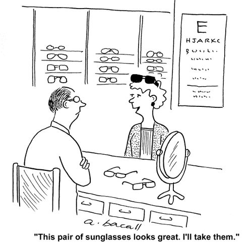 This pair of sunglasses looks great. I'll buy them.