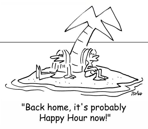 'Back home, it's probably Happy Hour now!'