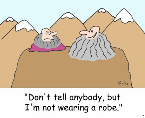 'Don't tell anybody, but I'm not wearing a robe.'
