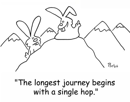 'The longest journey begins with a single hop.'