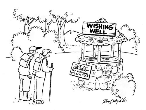 Wishing well out of order - Try wishing upon a star.