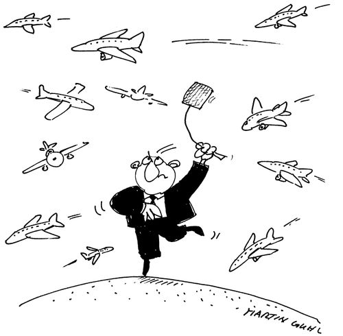 Man trying to swat planes