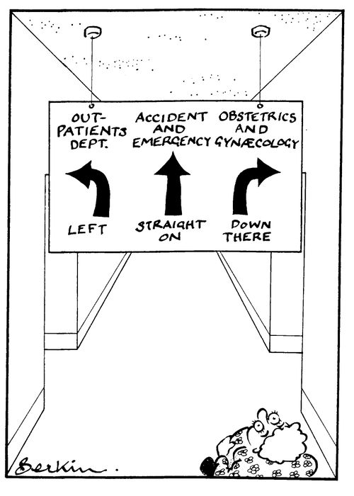 'Obstetrics and gynaecology' arrow 'Down there'