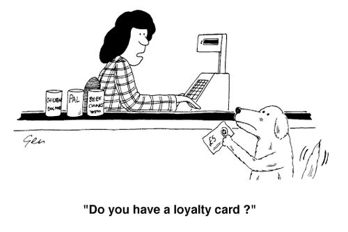 Checkout in supermarket, "Do you have a loyalty card?"