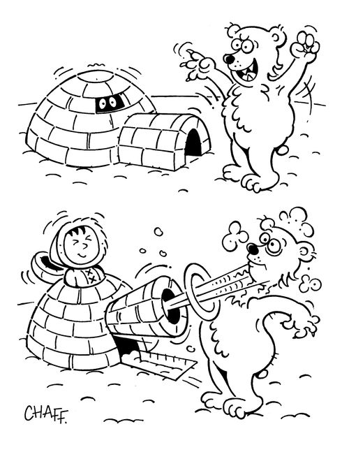 Eskimo in Igloo