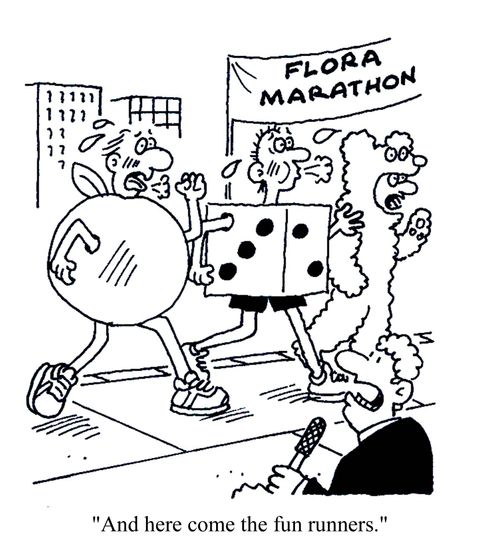 'And here come the fun runners.'