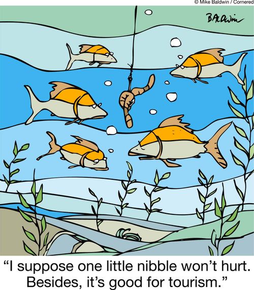 'I suppose one little nibble won't hurt. Besides, it's good for tourism'