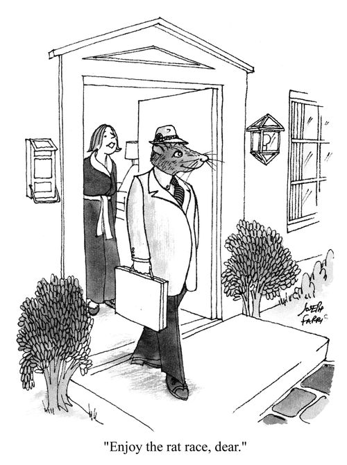 'Enjoy the rat race, dear.'