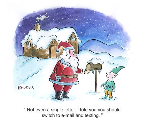 'Not even a single letter. I told you you should switch to e-mail and texting.'