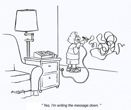 'Yes, I'm writing the message down.'