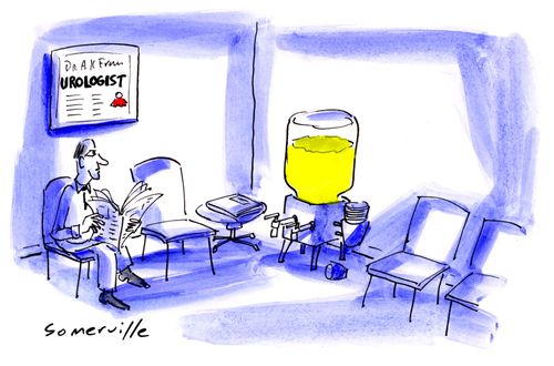 Urologist waiting room surprise.