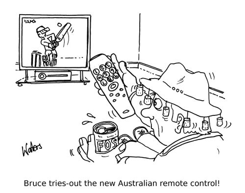 Bruce tries-out the new Australian remote control!