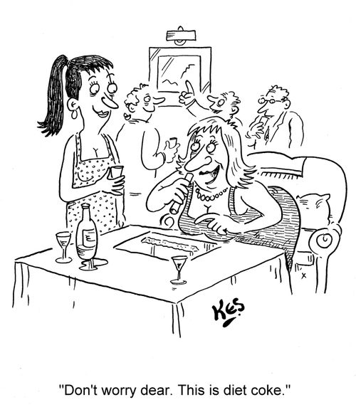 'Don't worry dear. This is diet coke.'