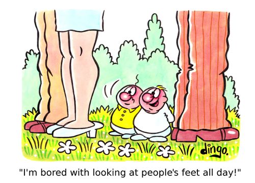 'I'm bored with looking at people's feet all day!'