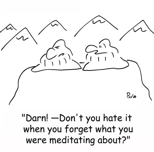 'Darn! - Don't you hate it when you forget what you were meditating about?'