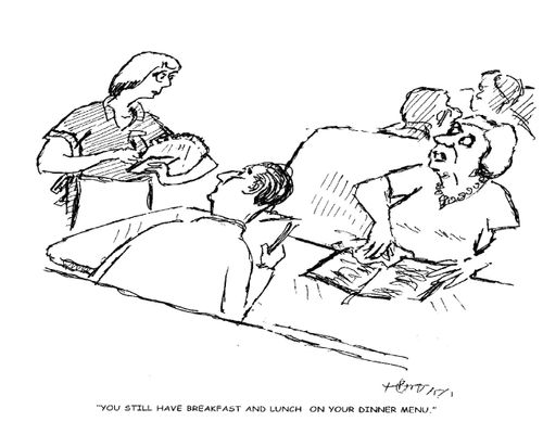 'You still have breakfast and lunch on your dinner menu.'