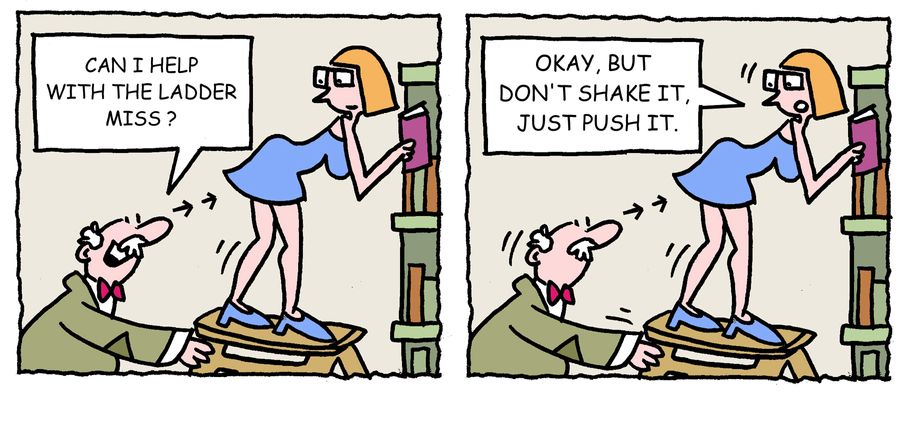 'Can I help with the ladder miss?'