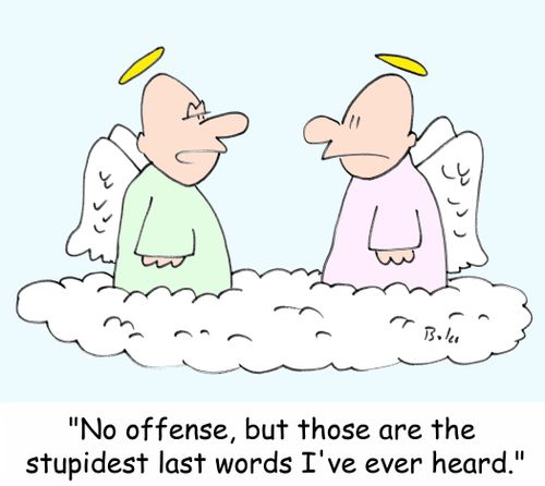 'No offense, but those are the stupidest last words I've ever heard.'