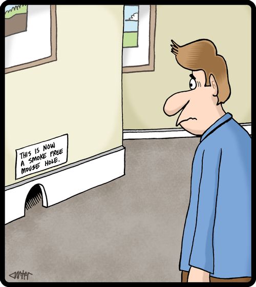 This is now a smoke free mouse hole.