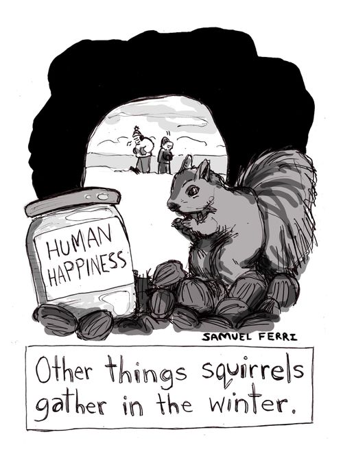 Other things squirrels gather in the winter.