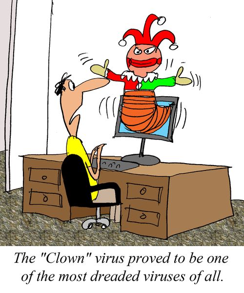 The 'Clown' virus proved to be one of the most dreaded viruses of all.