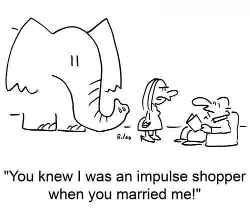 'You knew I was an impulse shopper when you married me!'