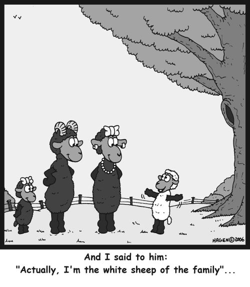 'And I said to him: 'Actually, I'm the white sheep of the family'...'